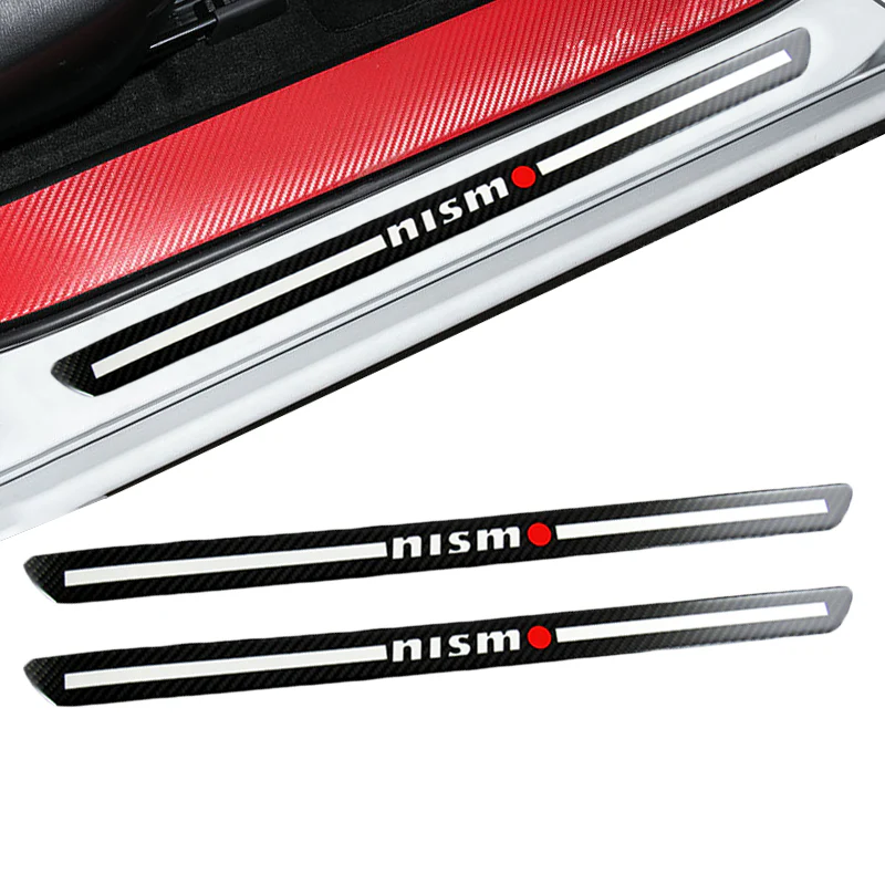 JDM Nismo Carbon Fiber Car Door Welcome Plate Sill Scuff Cover Decal Sticker 4 pcs Set - Image 2