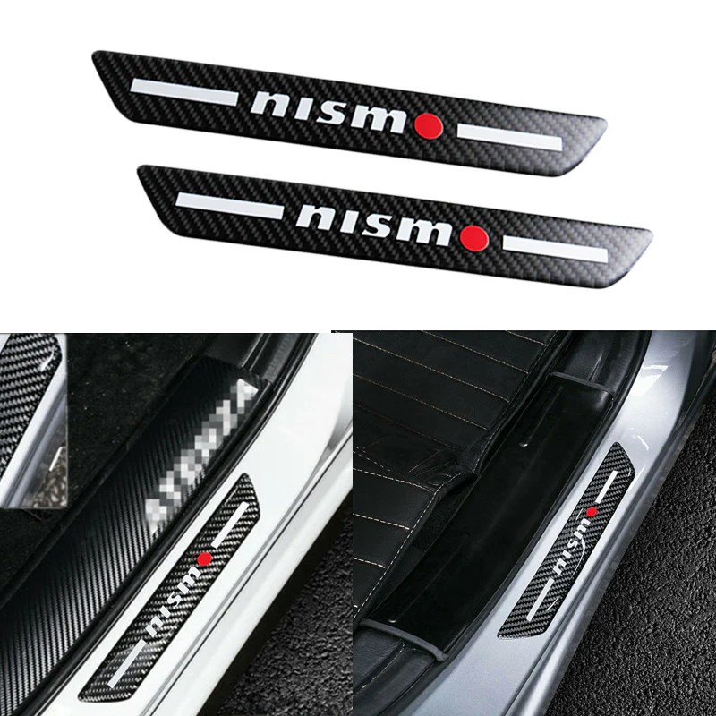 JDM Nismo Carbon Fiber Car Door Welcome Plate Sill Scuff Cover Decal Sticker 4 pcs Set - Image 3
