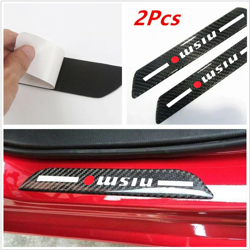 JDM Nismo Carbon Fiber Car Door Welcome Plate Sill Scuff Cover Decal Sticker 4 pcs Set - Image 5