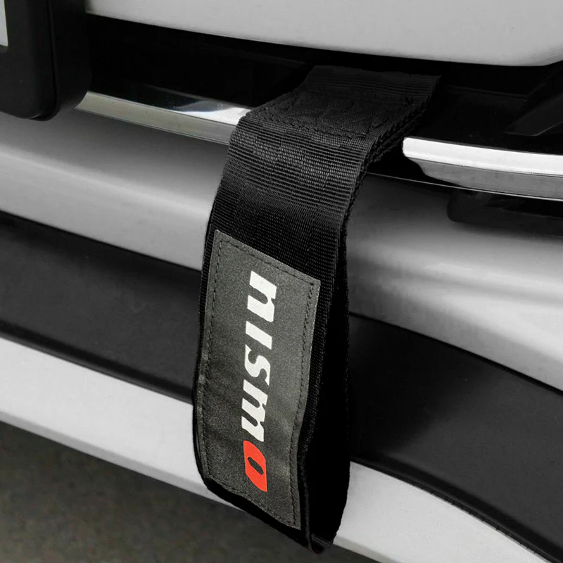JDM NISSAN NISMO Drift Rally Sports Racing NEO CHROME HIGH STRENGTH Tow Strap for Front / Rear Bumper - Image 2