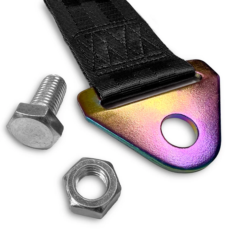 JDM NISSAN NISMO Drift Rally Sports Racing NEO CHROME HIGH STRENGTH Tow Strap for Front / Rear Bumper - Image 7