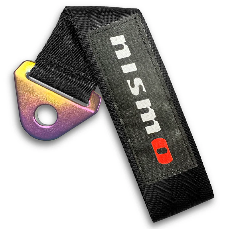 JDM NISSAN NISMO Drift Rally Sports Racing NEO CHROME HIGH STRENGTH Tow Strap for Front / Rear Bumper - Image 8