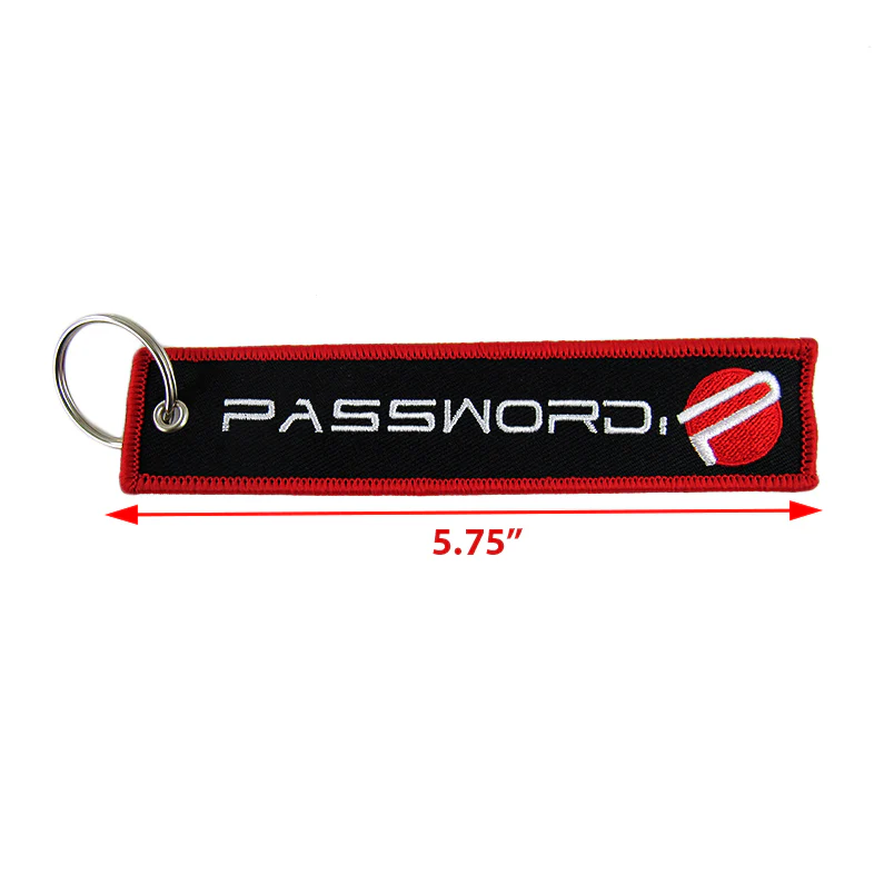 JDM Password EMBROIDERED KEYCHAIN Red Border CELL HOLDERS KEY RING KEY TAG X2 - Image 5