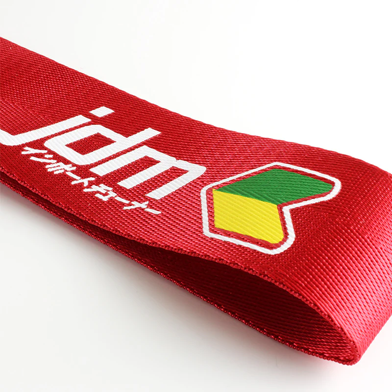 JDM Red Racing Tow Strap for Front / Rear Bumper - Image 2