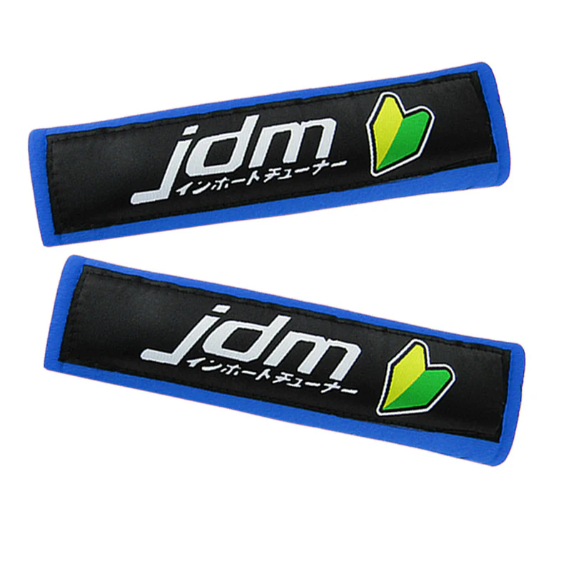 JDM Racing Blue Seat Belt Cover X2 - Image 2