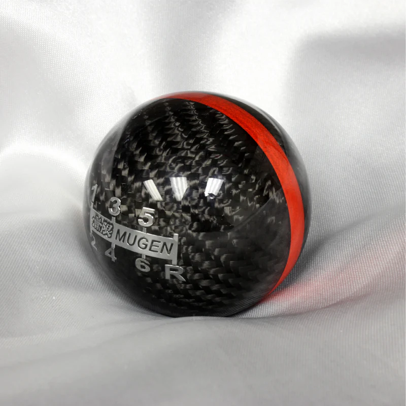 Mugen 6-Speed Carbon Fiber Shift Knob with Red Line - Image 6