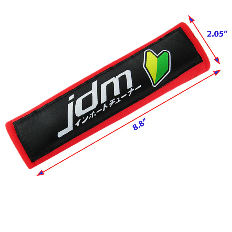 JDM Racing Red Seat Belt Cover X2 - Image 2