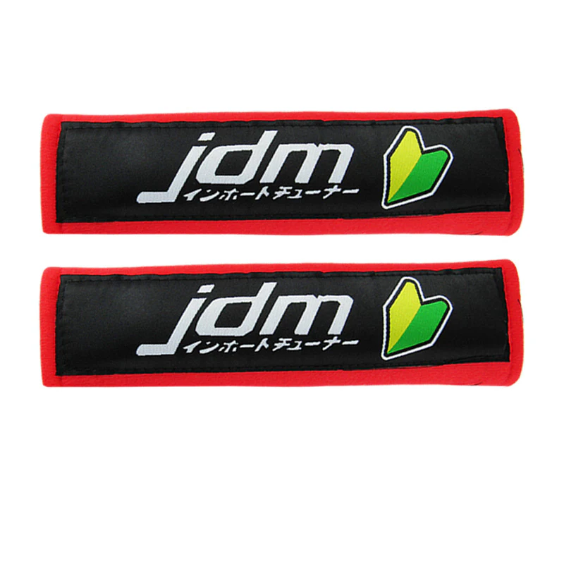JDM Racing Red Seat Belt Cover X2 - Image 4
