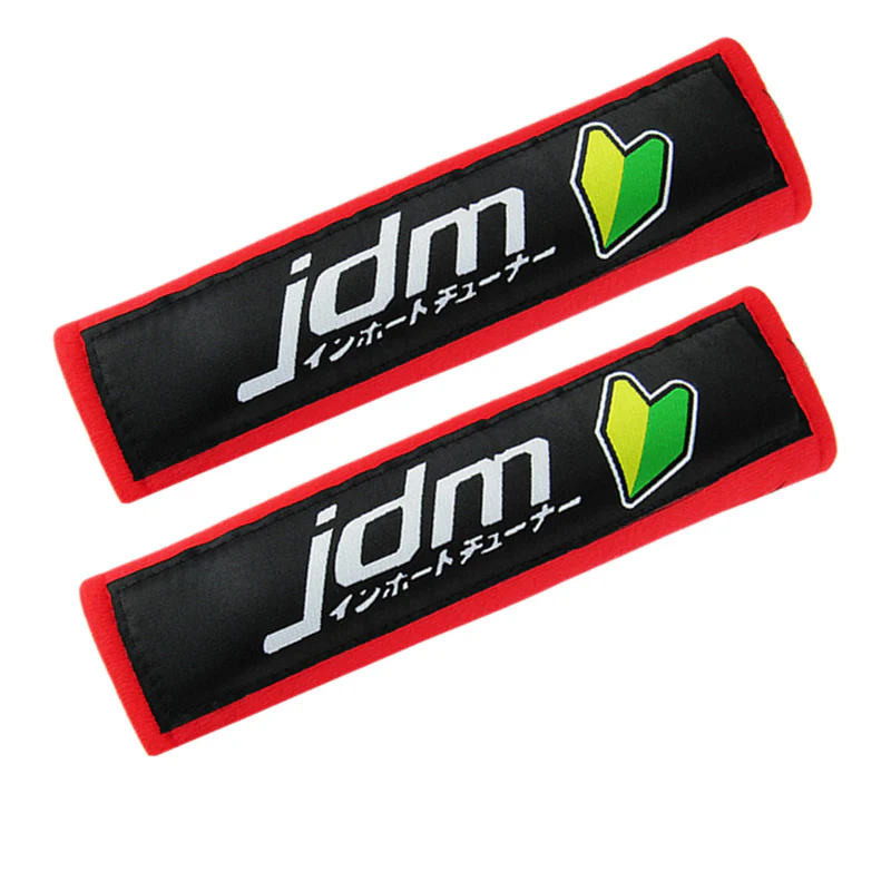 JDM Racing Red Seat Belt Cover X2 - Image 5
