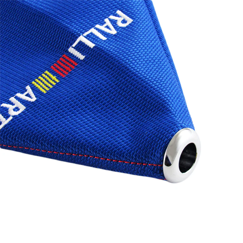 JDM RALLIART Racing shift knob Shifter Boot Cover MT/AT Blue Hyper Fabric - Image 4