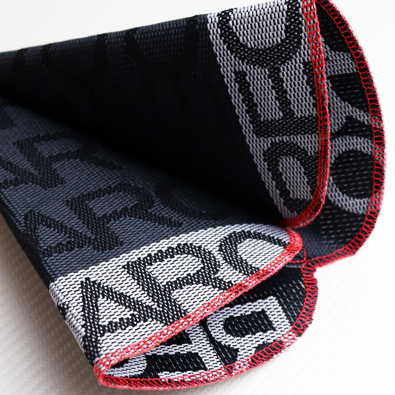 JDM RECARO Racing Hyper Fabric shift knob Shifter Boot Cover MT/AT Red Stitches - Image 6