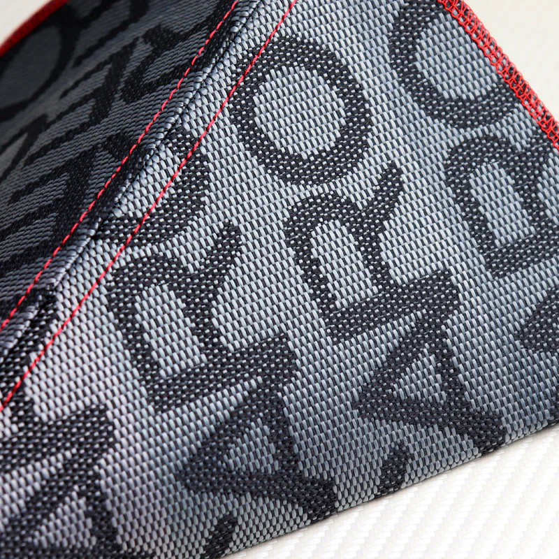 JDM RECARO Racing Red Stitches Gradation Hyper Fabric shift knob Shifter Boot Cover MT/AT - Image 5