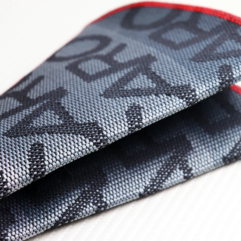 JDM RECARO Racing Red Stitches Gradation Hyper Fabric shift knob Shifter Boot Cover MT/AT - Image 7