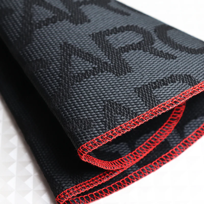JDM RECARO Racing Red Stitches Hyper Fabric shift knob Shifter Boot Cover MT/AT - Image 4