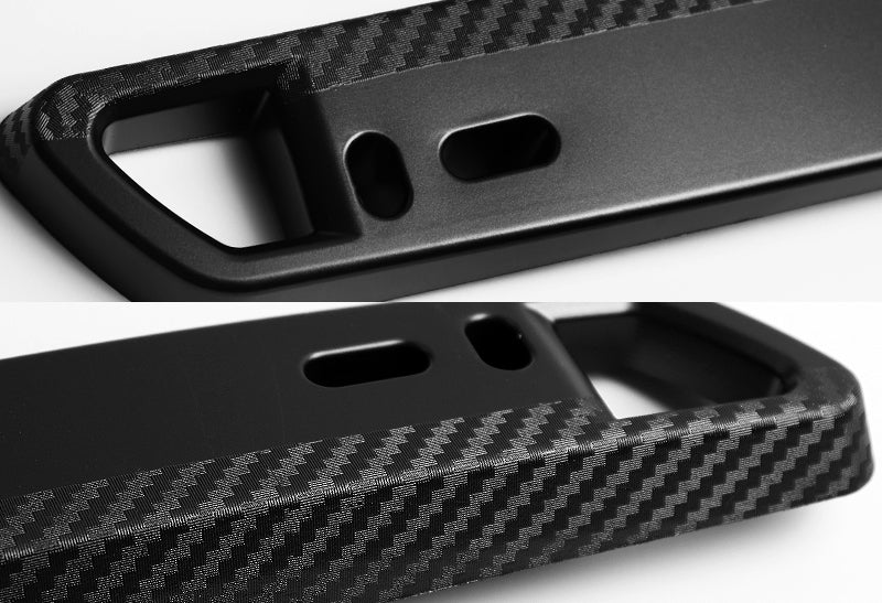 JDM Style Front License Plate Holder Relocation Bracket -Black Carbon Fiber Look - Image 3