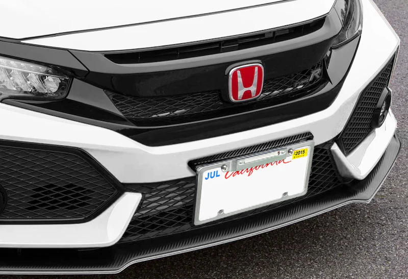 JDM Style Front License Plate Holder Relocation Bracket -Black Carbon Fiber Look - Image 4