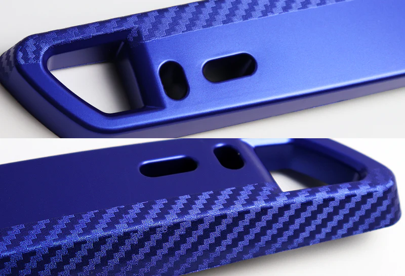 JDM Style Front License Plate Holder Relocation Bracket -Blue Carbon Fiber Look - Image 3