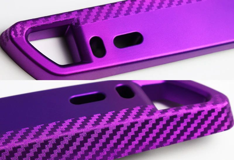 JDM Style Front License Plate Holder Relocation Bracket -Purple Carbon Fiber Look - Image 3