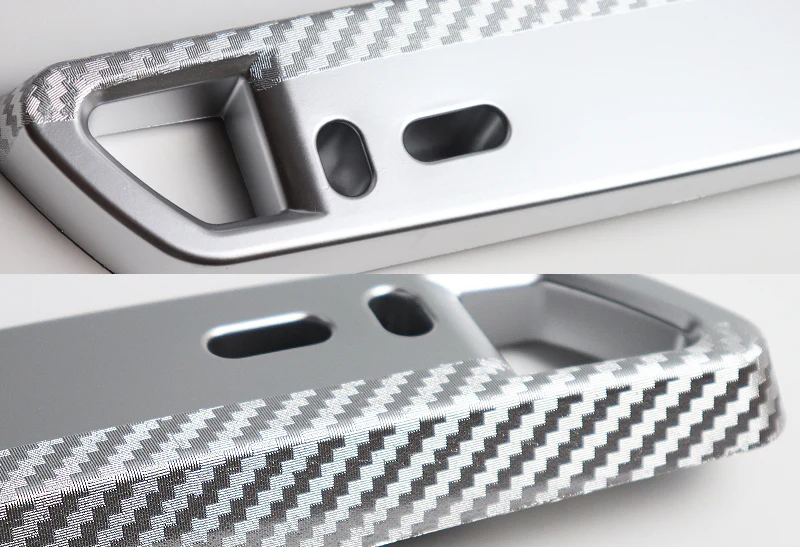 JDM Style Front License Plate Holder Relocation Bracket -Silver Carbon Fiber Look - Image 3