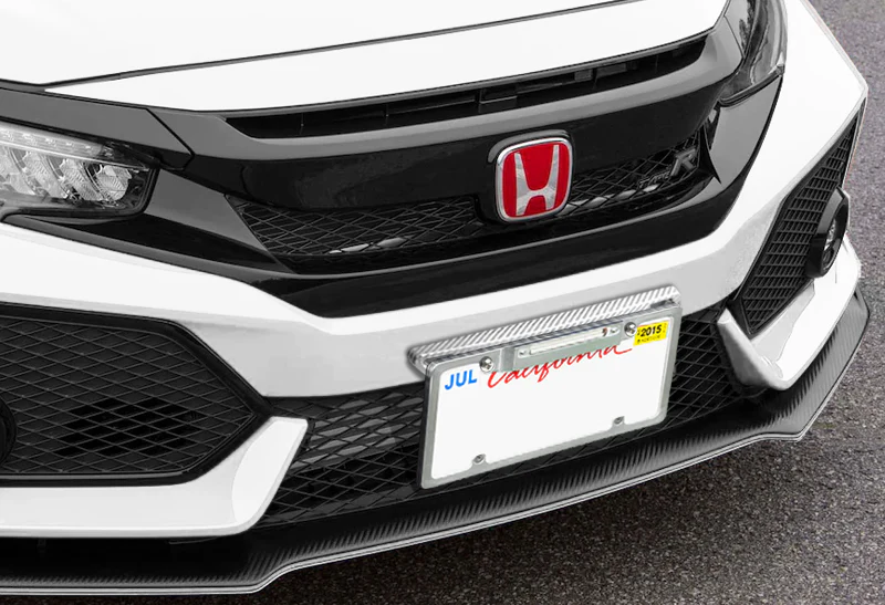 JDM Style Front License Plate Holder Relocation Bracket -Silver Carbon Fiber Look - Image 4