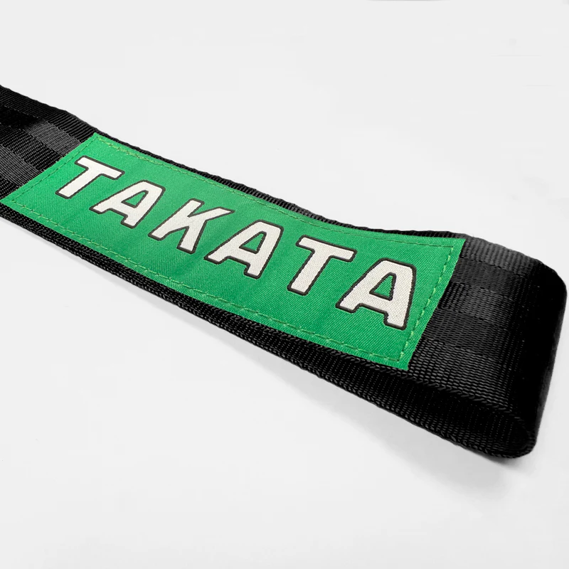 JDM TAKATA SPORTS RACING Drift Rally NEO CHROME HIGH STRENGTH Tow Strap for Front / Rear Bumper - Image 3