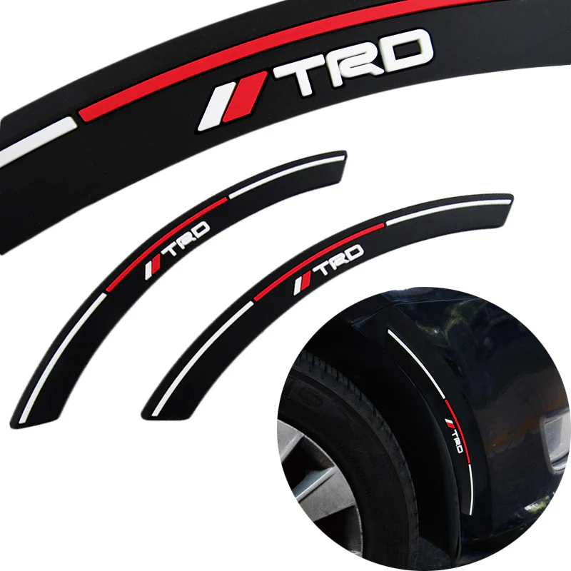 JDM TRD Fender Arch Trim Stickers Protector Car Wheel Eyebrow Strips Fits Toyota 2 pcs - Image 2
