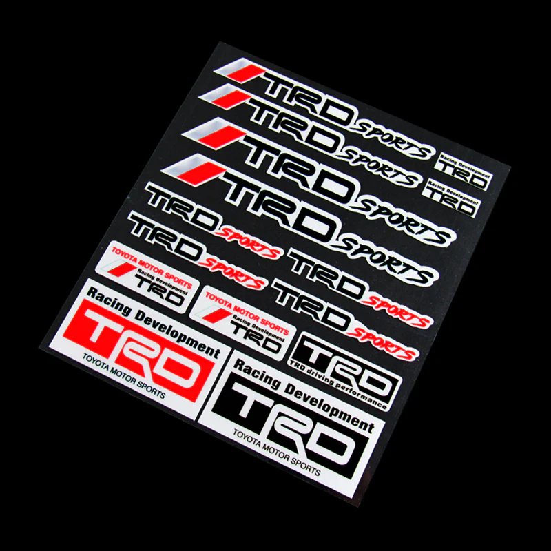 JDM TRD Sports Small Reflective Window Vinyl Decal Sticker Set Fits Auto New - Image 2
