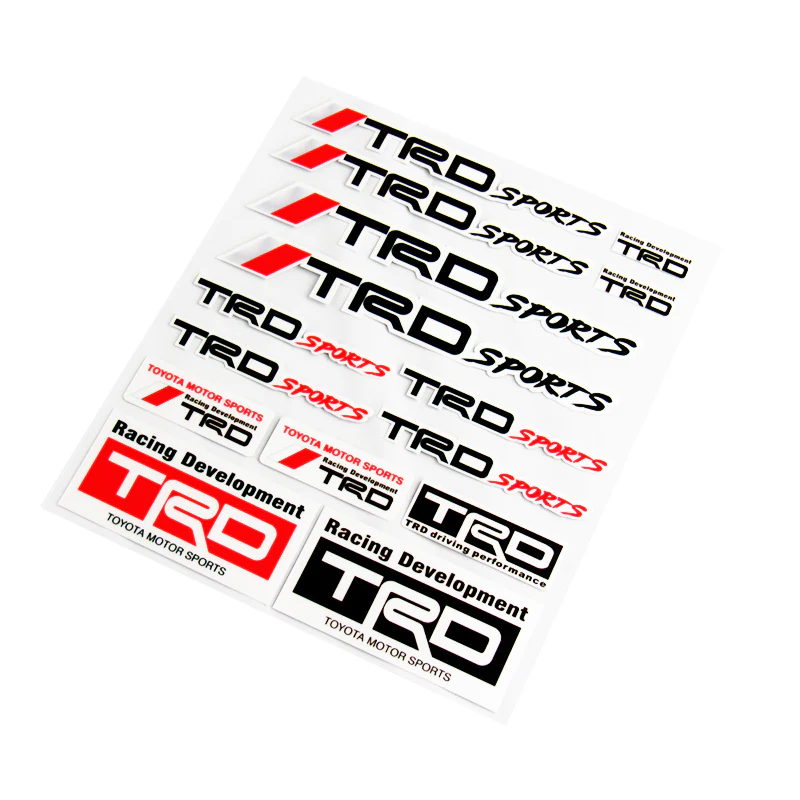 JDM TRD Sports Small Reflective Window Vinyl Decal Sticker Set Fits Auto New - Image 4
