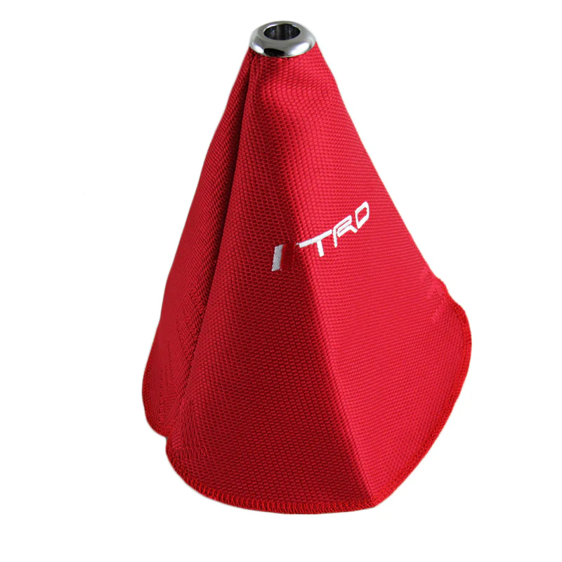 JDM TRD SPORTS shift knob Shifter Boot Cover MT/AT Red Hyper Fabric - Image 6