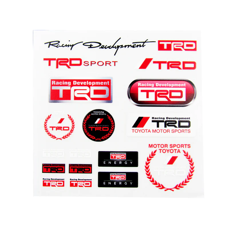 JDM TRD Sports Small Reflective Decal Sticker Set Window Vinyl Auto Laptop New - Image 2