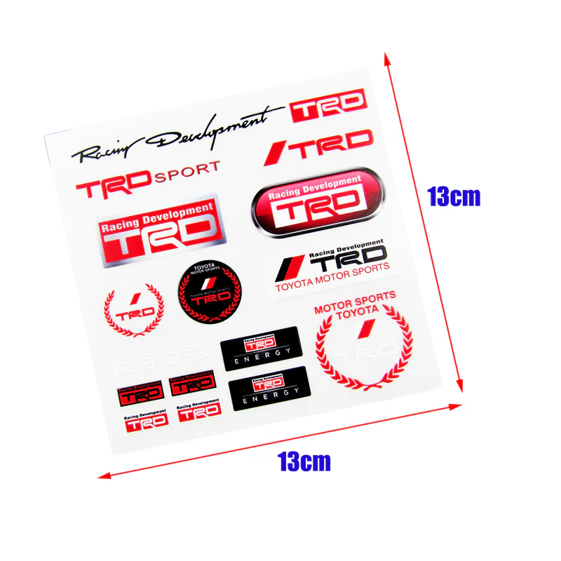 JDM TRD Sports Small Reflective Decal Sticker Set Window Vinyl Auto Laptop New - Image 3