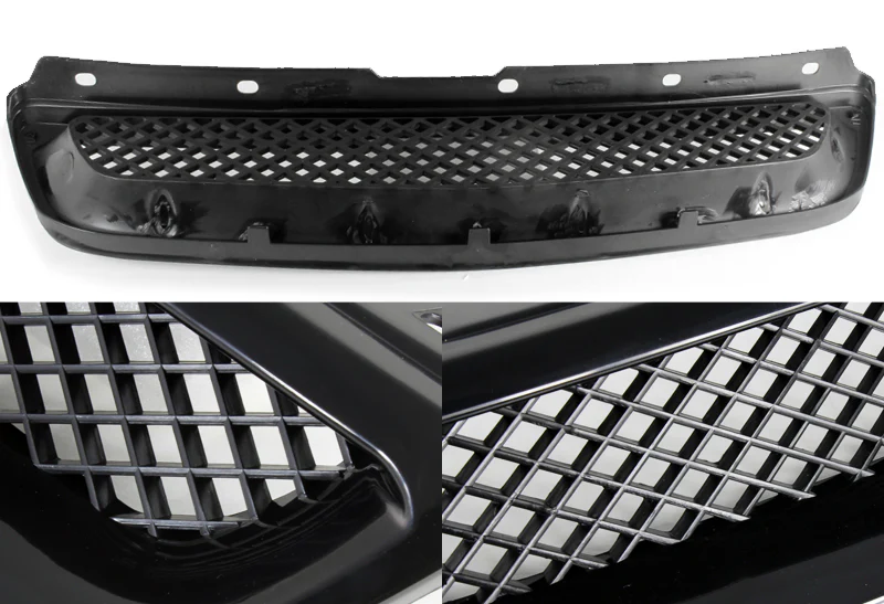 JDM Type-R Style For 1996 - 1998 Honda Civic Front Bumper Mesh Grille Grill Outline Trim Overlay Cover -Black ABS - Image 2