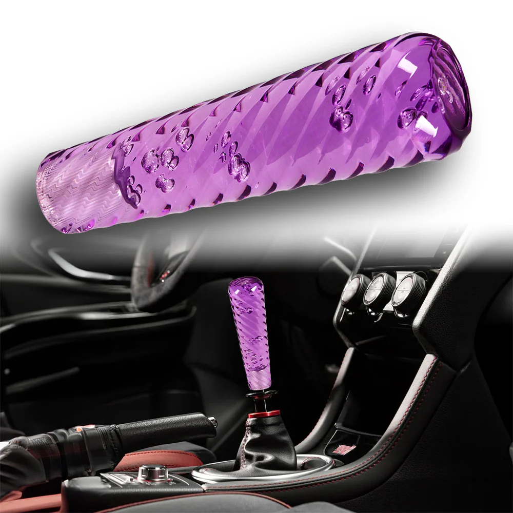 JDM Universal Clear Spiral Crystal VIP Manual Bubble Shifter Shift Knob Head 150mm - Image 3