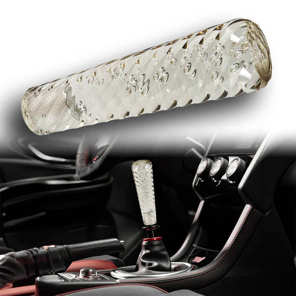 JDM Universal Clear Spiral Crystal VIP Manual Bubble Shifter Shift Knob Head 150mm - Image 5