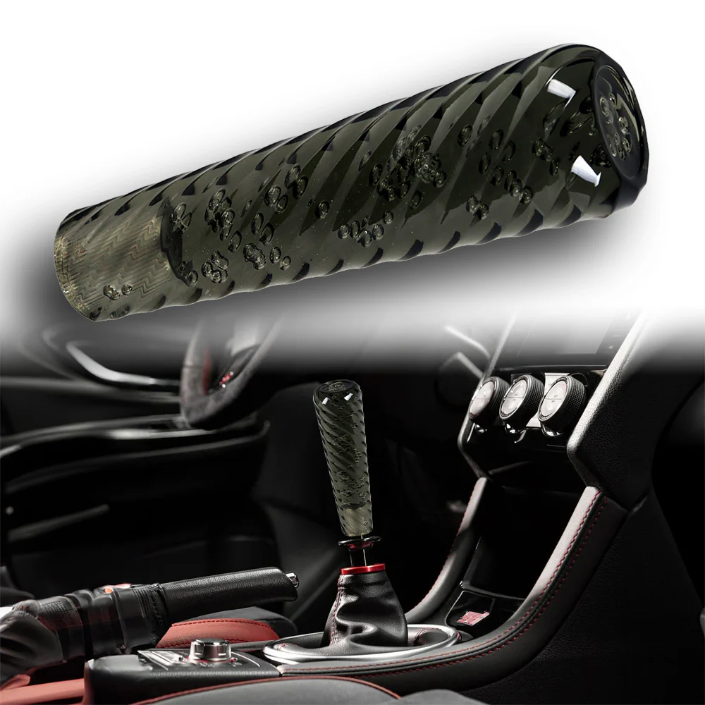 JDM Universal Clear Spiral Crystal VIP Manual Bubble Shifter Shift Knob Head 150mm - Image 7