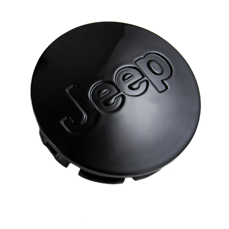 Jeep 4 pcs Wheel Center Hub Caps Black, Mirror, 55mm 2.2", Fits 2002 - 2011 - Image 3