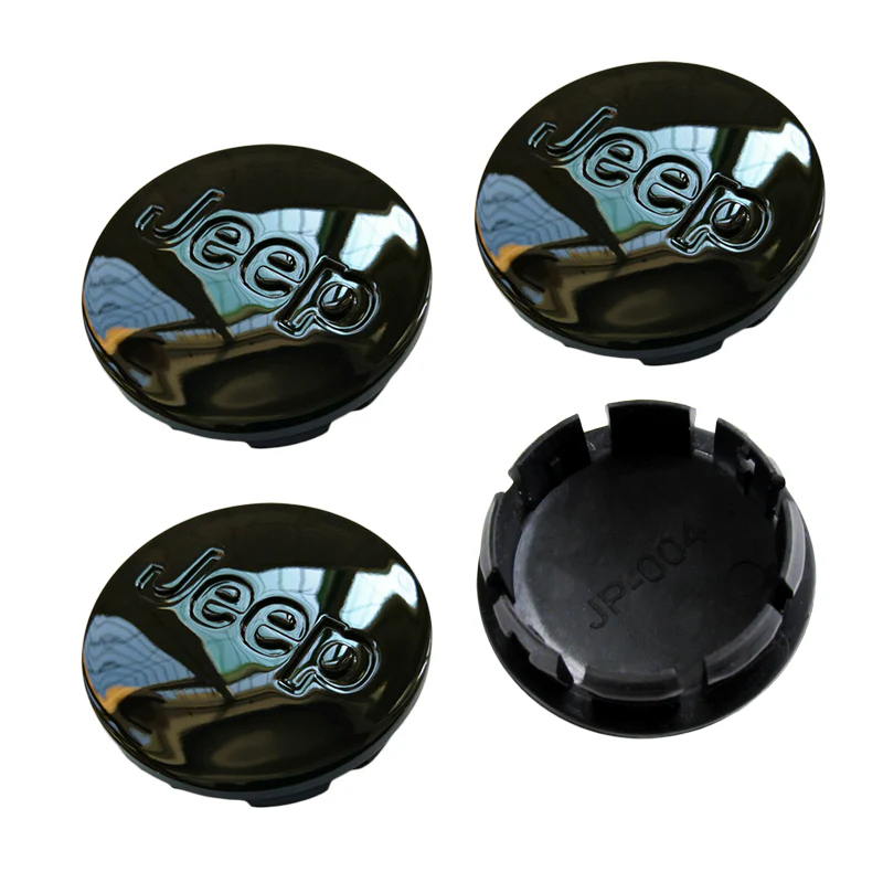 Jeep 4 pcs Wheel Center Hub Caps Black, Mirror, 55mm 2.2", Fits 2002 - 2011 - Image 6