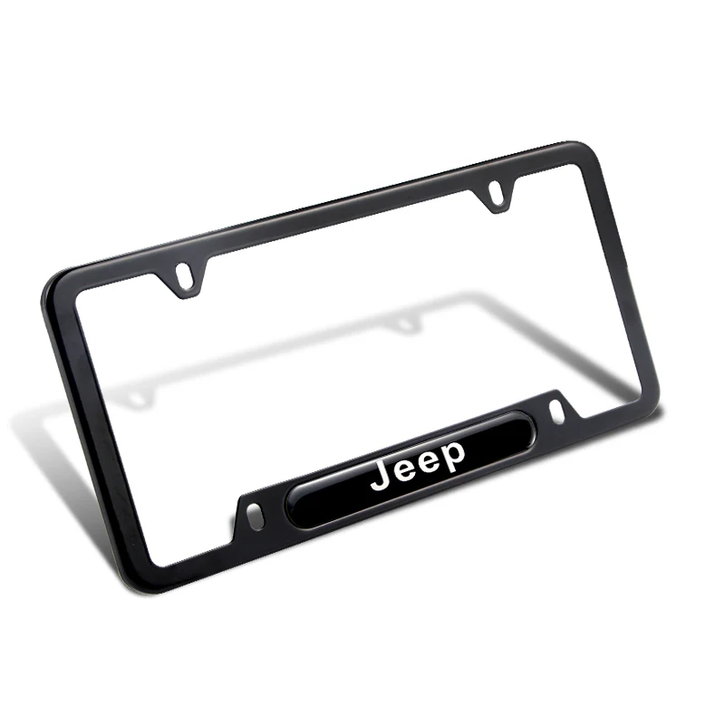 JEEP Black Stainless Steel Metal License Plate Frame New 2pcs - Image 3