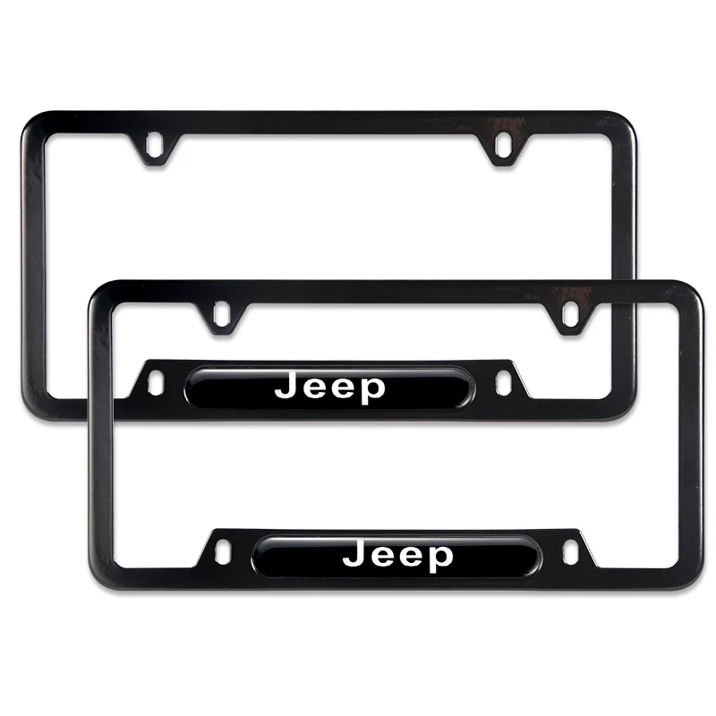 JEEP Black Stainless Steel Metal License Plate Frame New 2pcs - Image 4