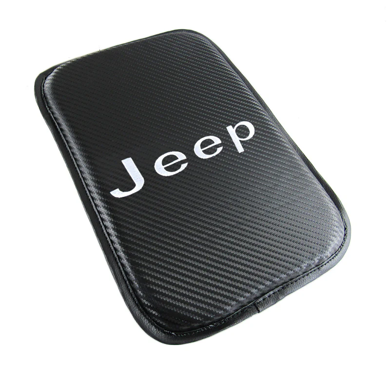 JEEP Car Center Console Armrest Cushion Mat Pad Cover Stitched Embroidery Logo with LED Cup Coaster Set - Image 6