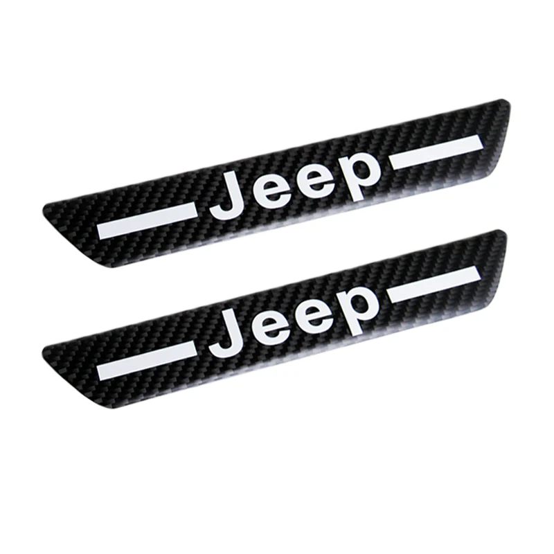 Jeep Carbon Car Door Welcome Plate Sill Scuff Cover Decal Sticker 4PCS Set with LED Coaster - Image 6