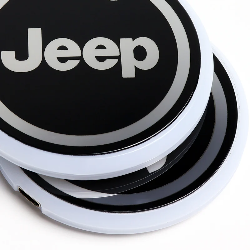 Jeep Carbon Car Door Welcome Plate Sill Scuff Cover Decal Sticker 4PCS Set with LED Coaster - Image 9