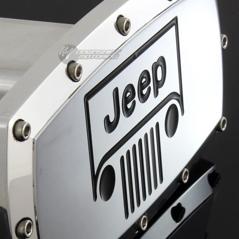 JEEP Engraved Billet Grill Hitch Cover Plug Cap For 2" Trailer Tow Receiver with ALLEN BOLTS DESIGN - Image 2