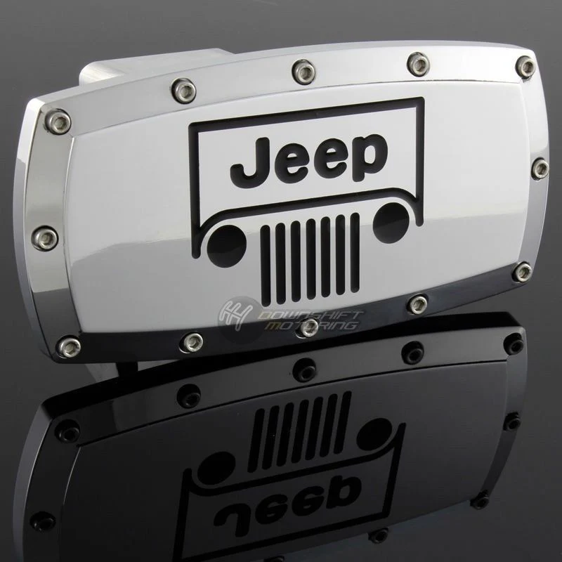 JEEP Engraved Billet Grill Hitch Cover Plug Cap For 2" Trailer Tow Receiver with ALLEN BOLTS DESIGN - Image 5
