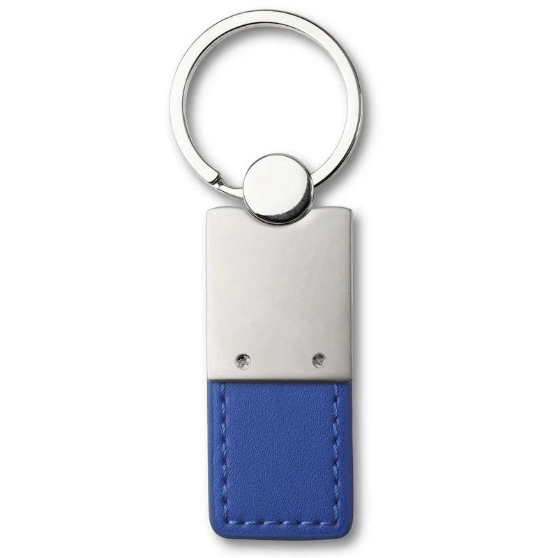 Jeep Gladiator Blue Leather Chrome Key Fob Key Chain Key Ring Tag OFFICIAL LICENSED Au-Tomotive Gold - Image 3
