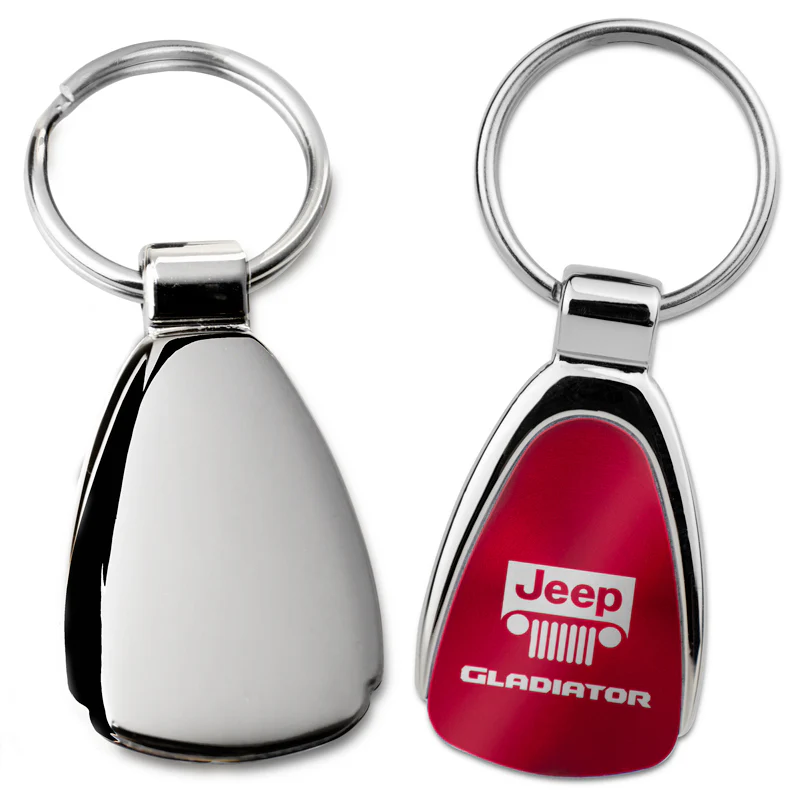 Jeep Gladiator KCRED.GLAD Red Chrome Teardrop Key Fob Key Chain Key Ring Tag OFFICIAL LICENSED Au-Tomotive Gold - Image 2