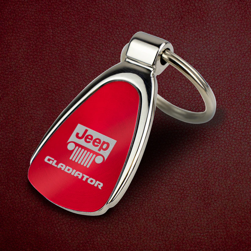 Jeep Gladiator KCRED.GLAD Red Chrome Teardrop Key Fob Key Chain Key Ring Tag OFFICIAL LICENSED Au-Tomotive Gold - Image 7