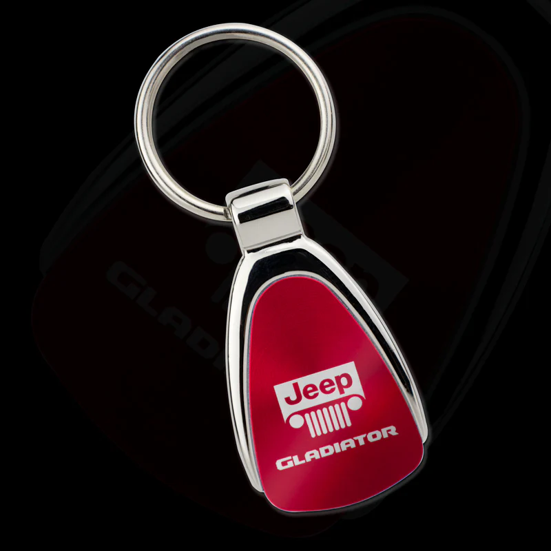 Jeep Gladiator KCRED.GLAD Red Chrome Teardrop Key Fob Key Chain Key Ring Tag OFFICIAL LICENSED Au-Tomotive Gold - Image 8