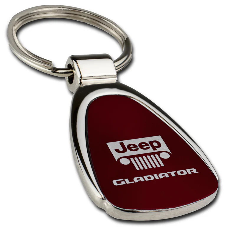 Jeep Gladiator KCBUR.GLAD Burgundy Red Chrome Teardrop Key Fob Key Chain Key Ring Tag OFFICIAL LICENSED Au-Tomotive Gold - Image 5