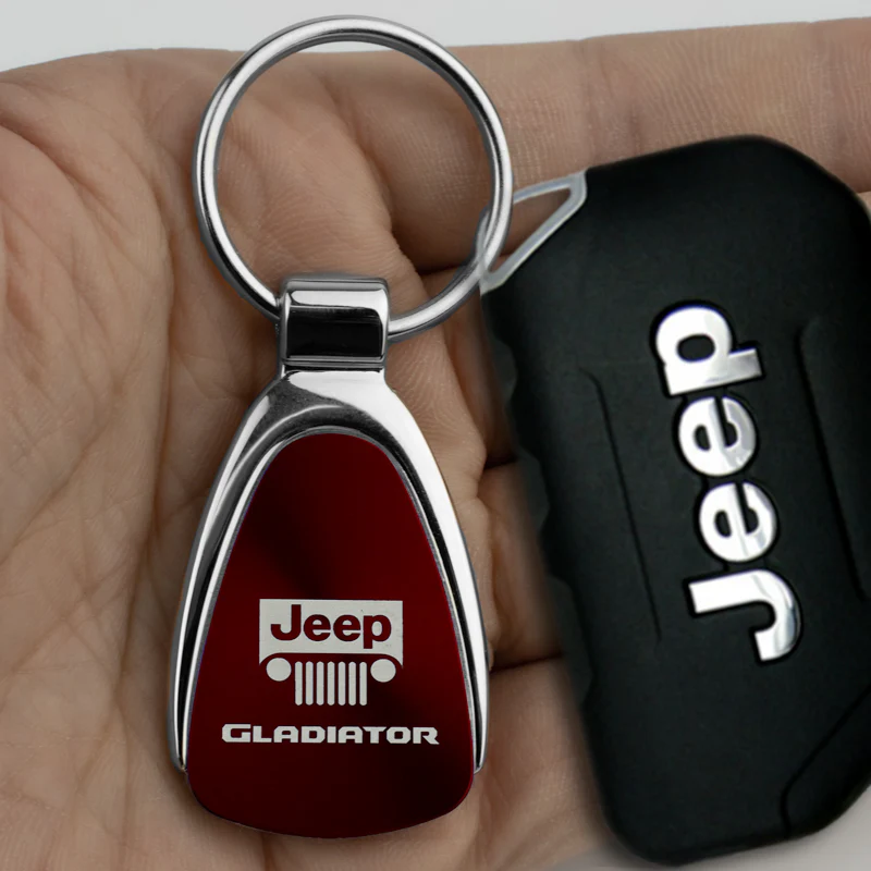 Jeep Gladiator KCBUR.GLAD Burgundy Red Chrome Teardrop Key Fob Key Chain Key Ring Tag OFFICIAL LICENSED Au-Tomotive Gold - Image 6